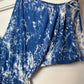 Free People Abracadabra Blouse Blue White Tie Dye Cold Shoulder Peplum Crop Small