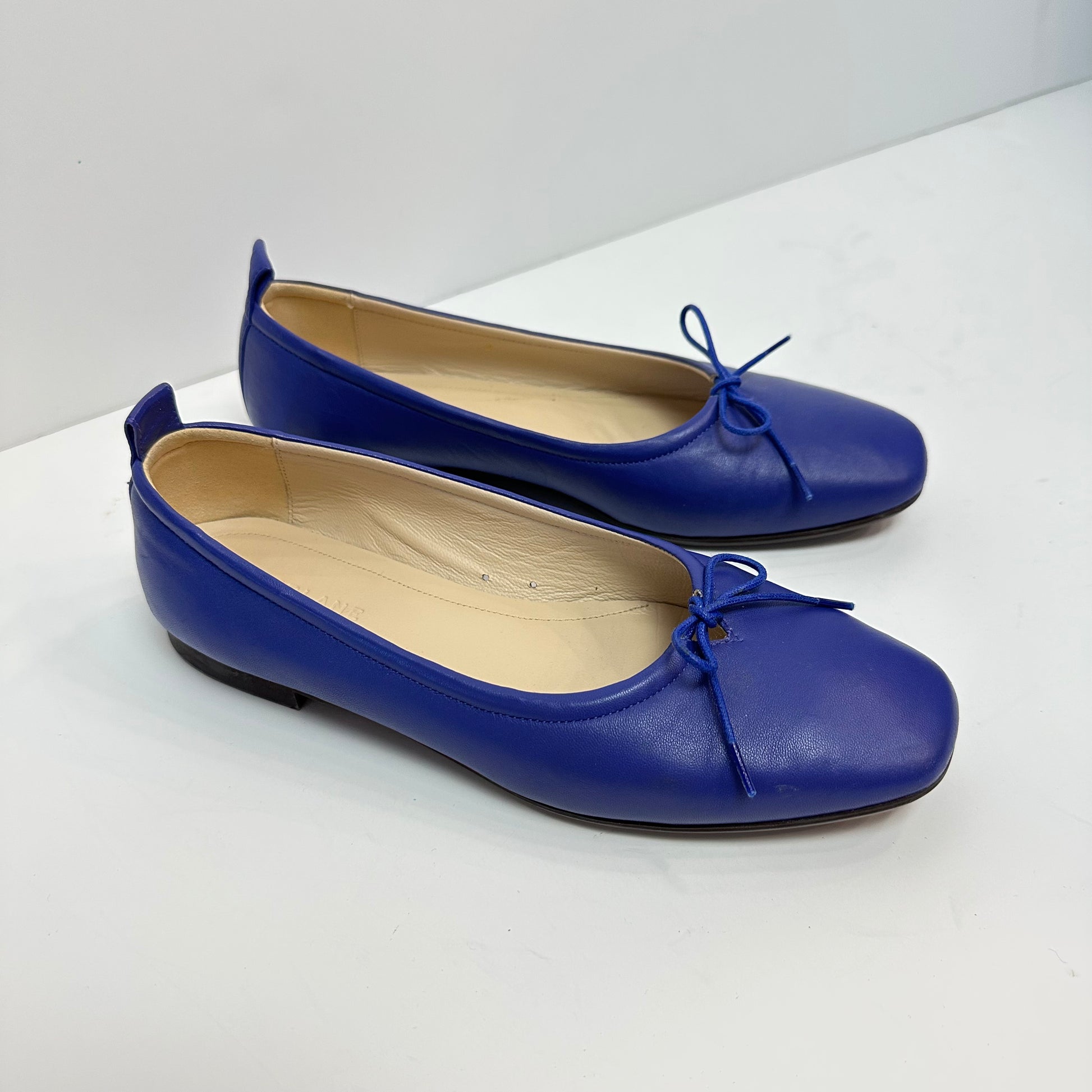 Everlane Day Ballet Flats Leather Bow Cobalt Royal Blue – Lilac