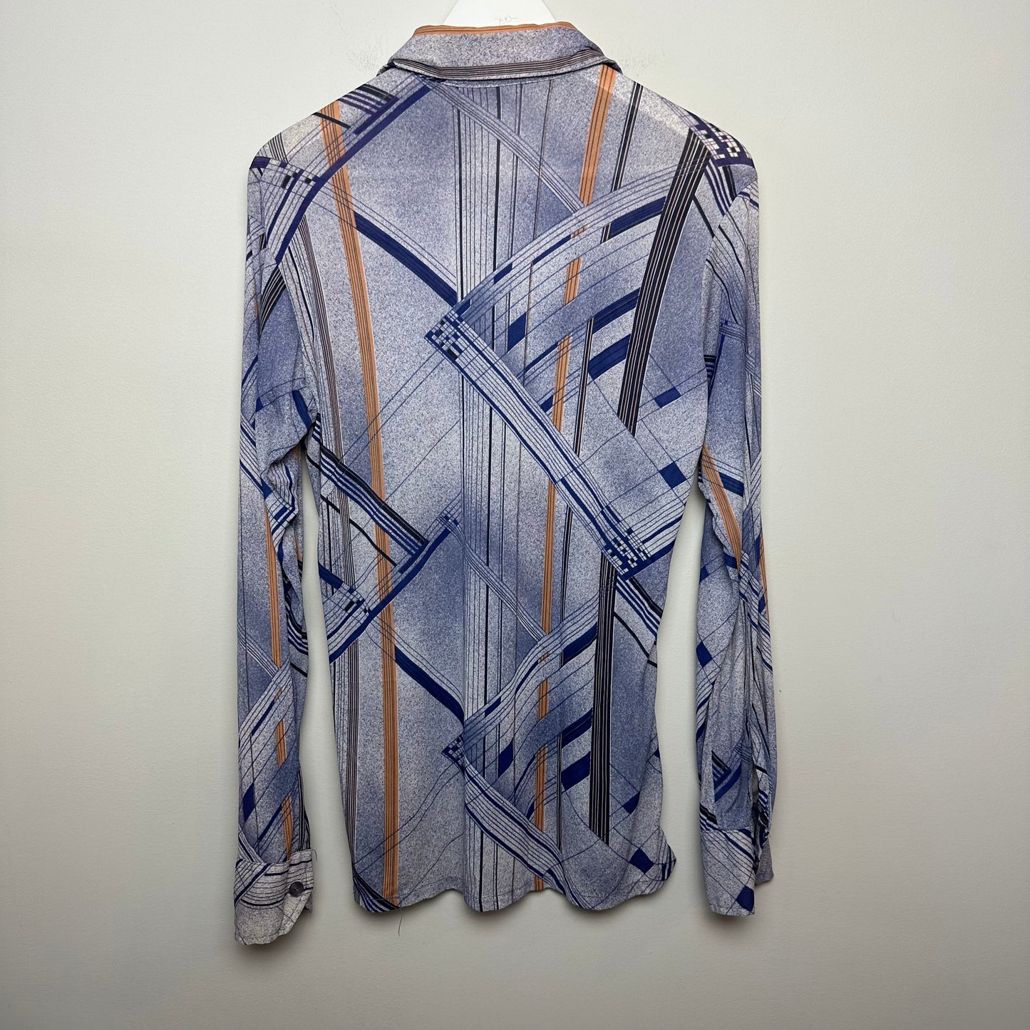 Vintage Bon Homme 70s Dagger Collar Button Down Shirt 16-16 1/2 Disco