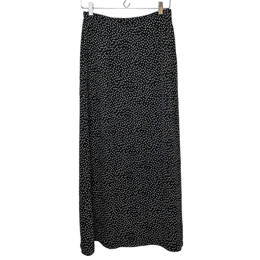 Vintage 90s Talbots Polka Dot Midi Maxi Skirt Silk Black and White 4