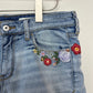 Anthropologie Pilcro and the Letterpress Slim Boyfriend Floral Fruit Embroidered Jean Shorts 27