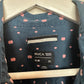 RVCA Short Sleeve Button Down Collared Shirt Navy Blue Pink Dots Slim XL