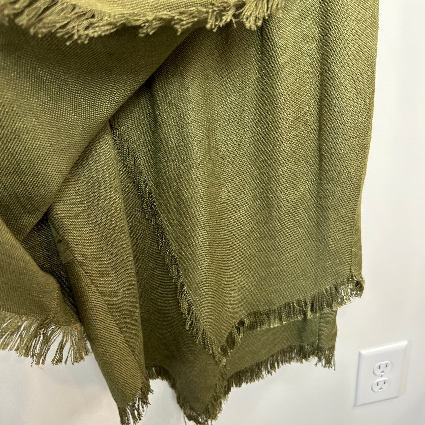 Vintage Beau David Olive Green Dress Tapestry Fringe 12