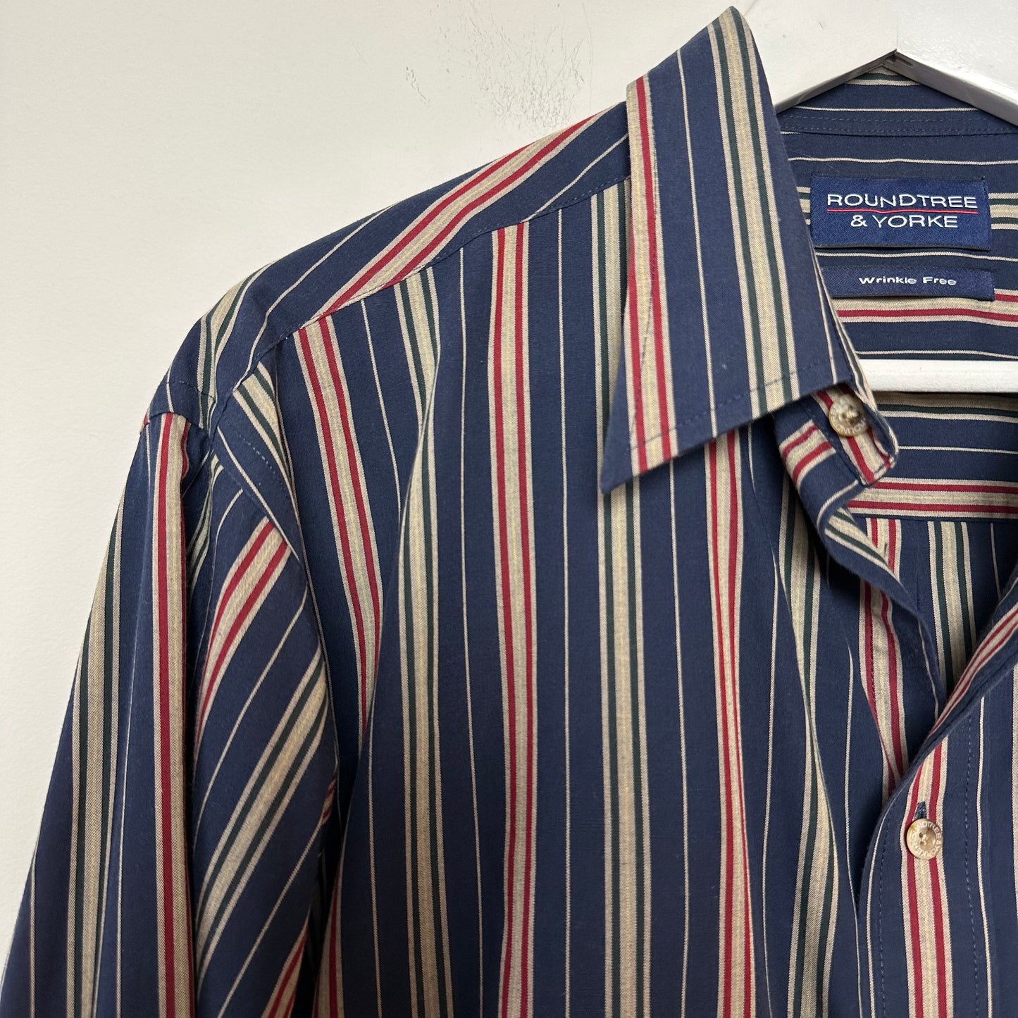 Vintage 90s Roundtree & York Striped Long Sleeve Button Down Large