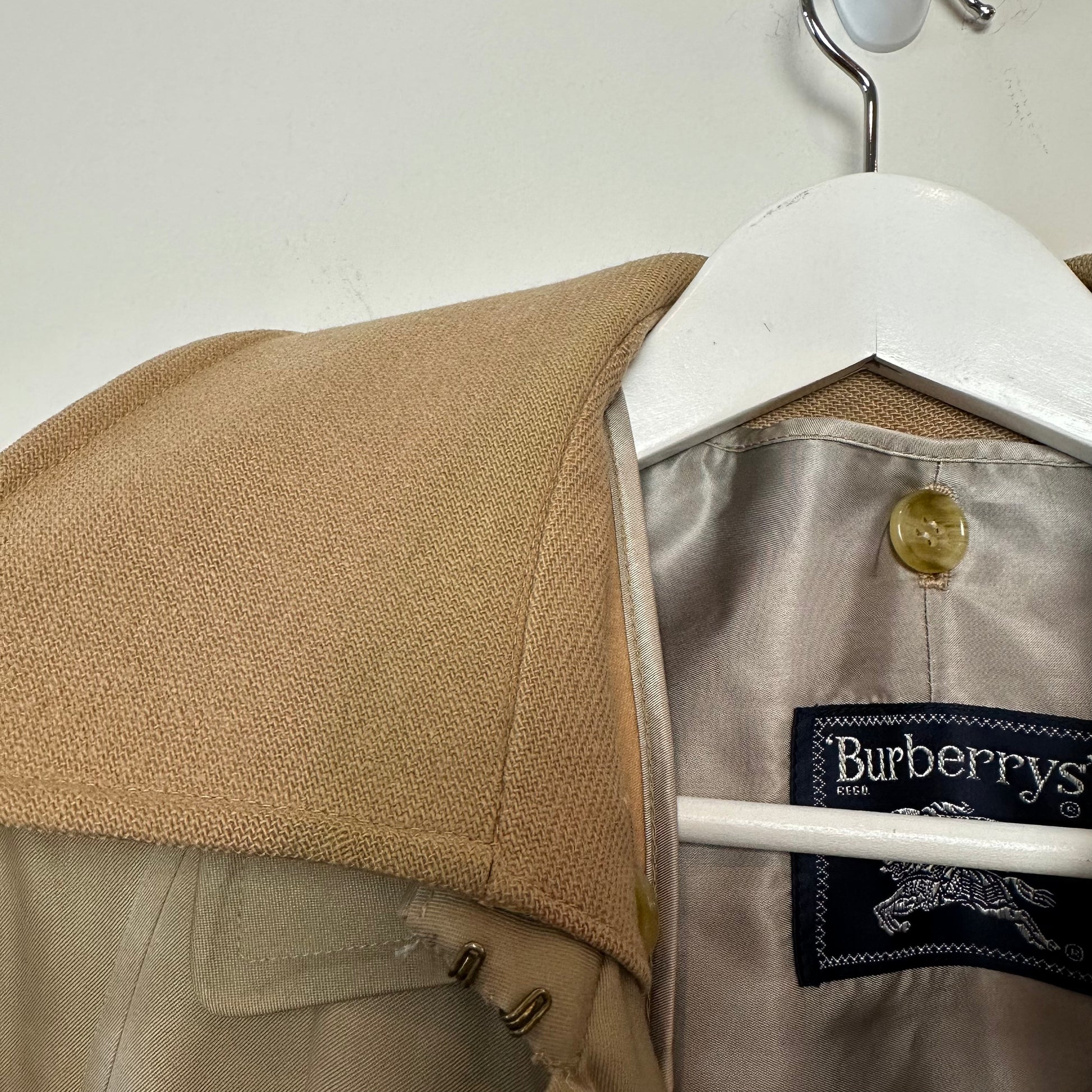 Vintage Burberry Trench Coat Long Nova Check Removable Wool Lining