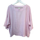 NWT J. Jill Linen Top Blouse Blossom Pink Purple Drop Sleeve Boat Neck Medium