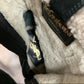 Yves Saint Laurent YSL Wedge Heel Aspen Suede Black Boots Shearling Fur 37.5
