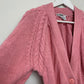 Vintage Averroe Chunky Knit Pink Cardigan Sweater Small