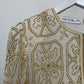 Vintage Scala Silk Beaded Jacket Cream and Gold Medium