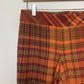Vintage 90s Nicole Miller Collection Wool Plaid Orange Pants 6 Made in the USA