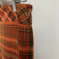 Vintage 90s Nicole Miller Collection Wool Plaid Orange Pants 6 Made in the USA