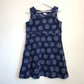April Cornell Corduroy Mini Dress Jumper Navy Blue Floral Size Small