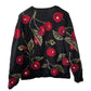 Vintage 90s Talbots Hand Knit Cardigan Sweater Cherries Small