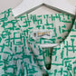 60's Korell Custom Plus Design Green and White Printed Shirt Waist Dress Midi