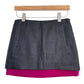 New with tags Diane von Furstenberg Elley Mini Skirt Y2K Style Black and Berry Size 0