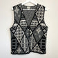 Classic Elements 80s 90s Sweater Vest Patchwork Argyle Size Medium Button Down