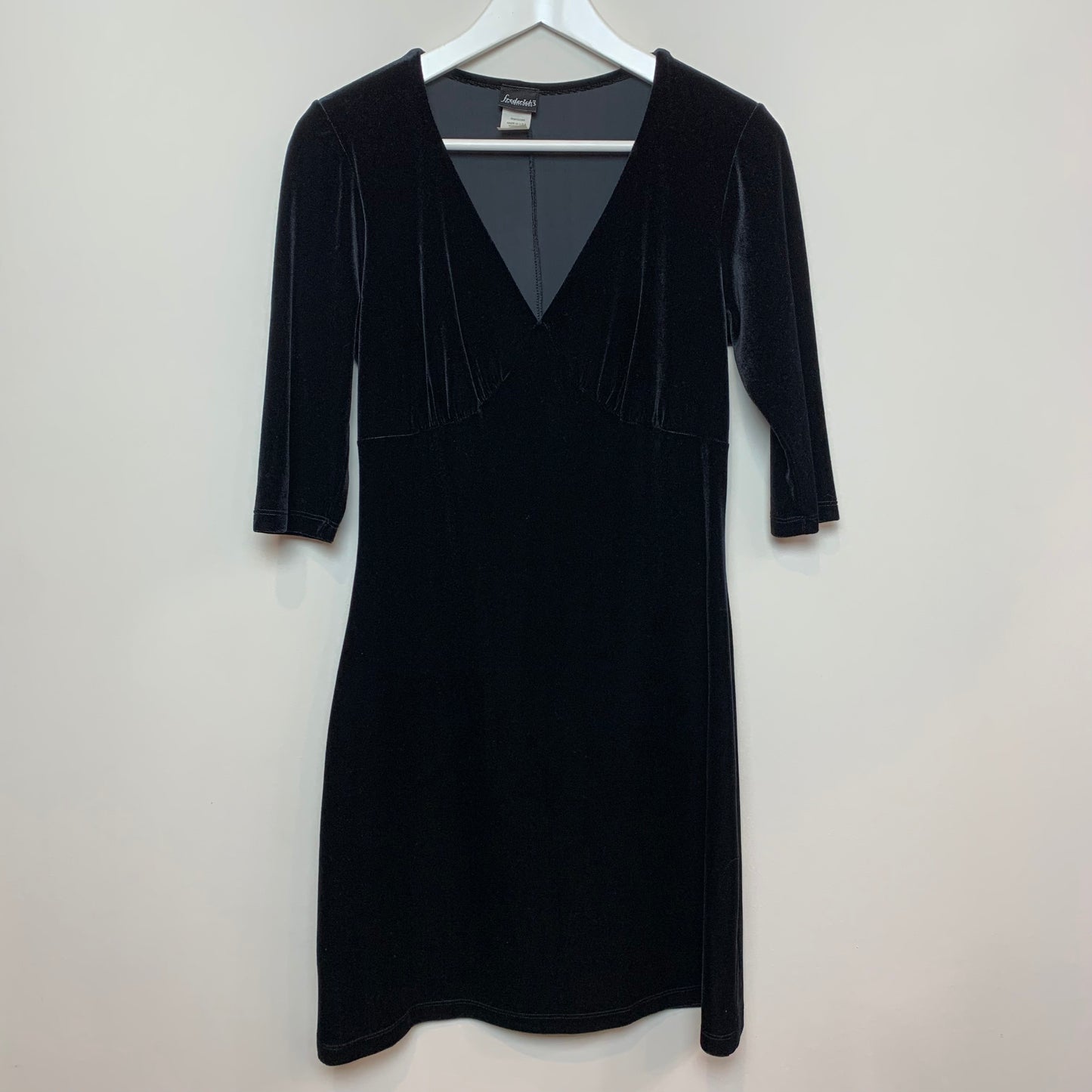 Vintage 90s Fredericks of Hollywood Black Velvet Dress Medium Made in the USA