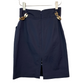 Vintage Milly Navy Blue Pencil Skirt Gold Hardware 4