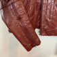 Vintage 80s Wilsons Maroon Leather Cropped Moto Jacket Small