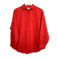 80s Diane Von Furstenberg Button Down Collared Shirt Size Medium Red Orange