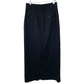 Vintage 90s Ralph Lauren Polo Sport Black Maxi Midi Skirt 8 Cashmere and Wool