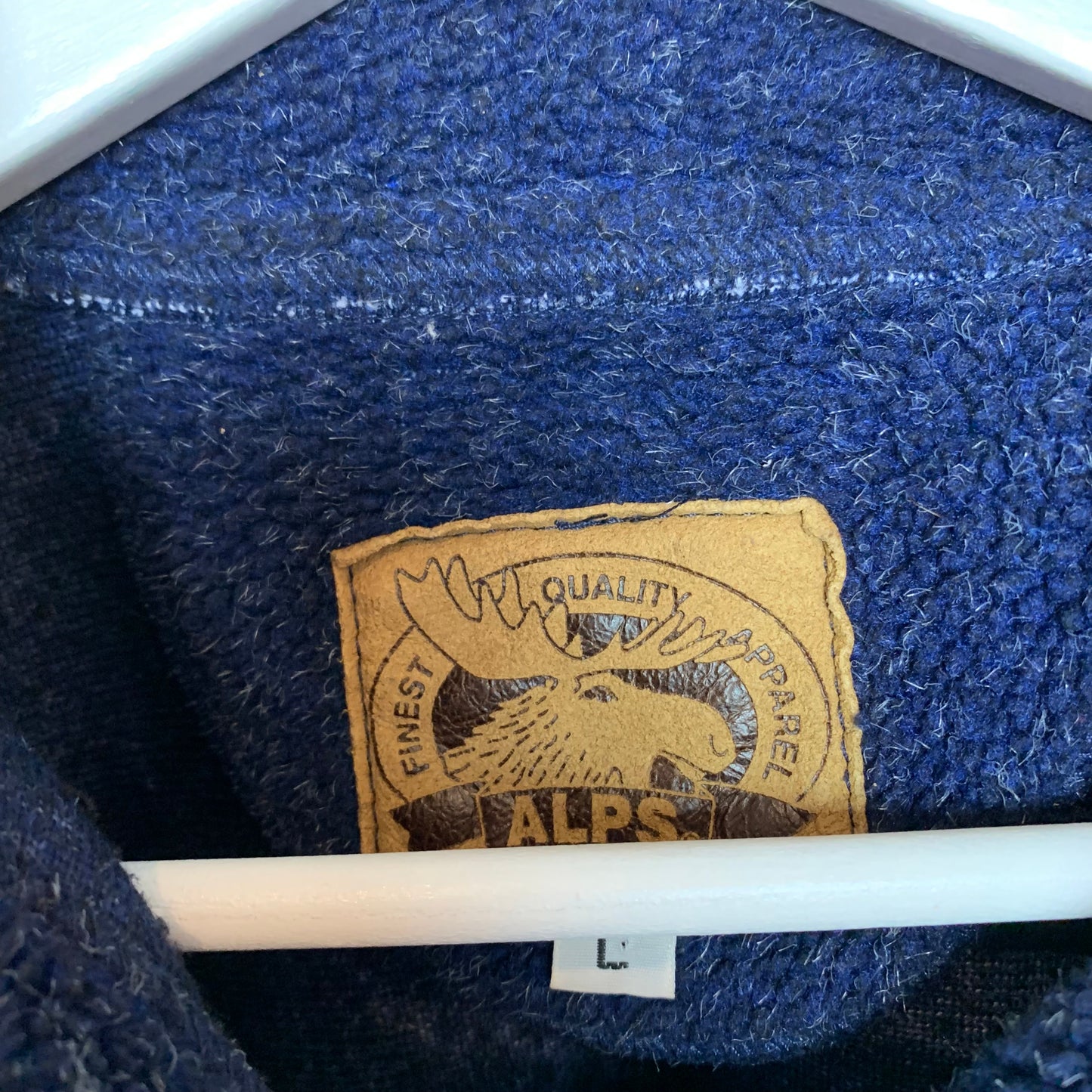 Vintage Fleece Jacket Finest Quality Apparel Alps Collared Coat Leaf Large