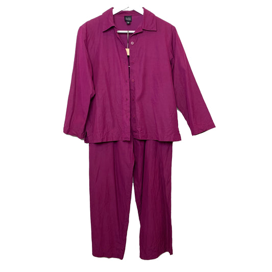 Eileen Fisher Silk Cotton Coordinating Matching Set Plum Small