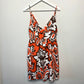 Vintage Milly Orange and Brown Pattern Dress Low Back V Neck