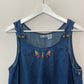 Vintage 1990s Sun River Clothing Co Denim Maxi Dress Embroidered Medium Petite