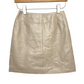 Vintage Hugo Buscati Leather Mini Skirt Beige Neutral 2