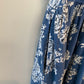 Vintage 1980s Erika Floral Dress Blue and White Midi Medium Cotton