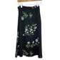Vintage 90s First Issue Liz Claiborne Floral Midi Skirt Black and Blue 10