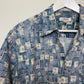 Vintage 90s Pierre Cardin Shirt Geometric Printed Palm Tree Cotton Large