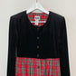 Vintage 80s 90s R & M Richards Red and Black Plaid Midi Dress 6 Made in the USA