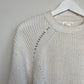 H&M White Chunky Knit Sweater Cropped Baloon Sleeve Boxy Fit Size Small