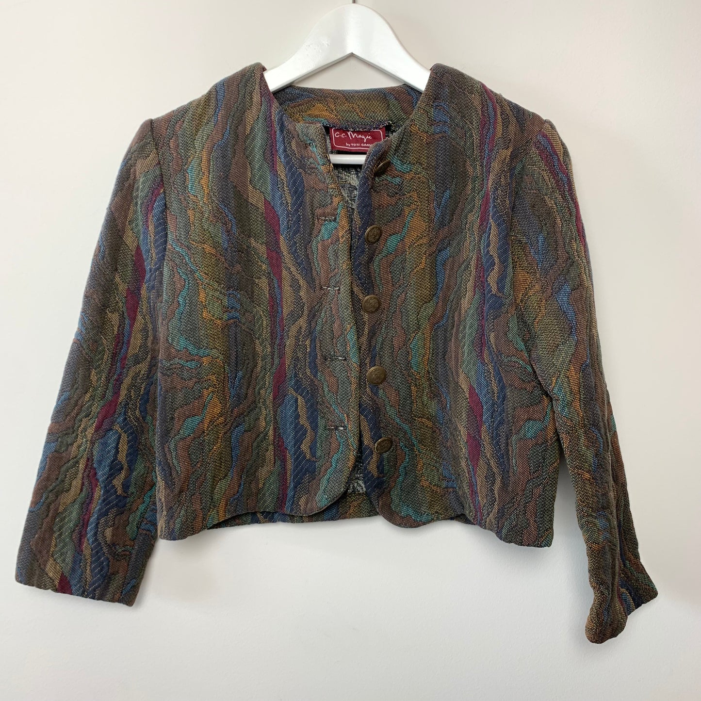 Vintage C.C. Magic Tapestry Cropped Blazer Jacket