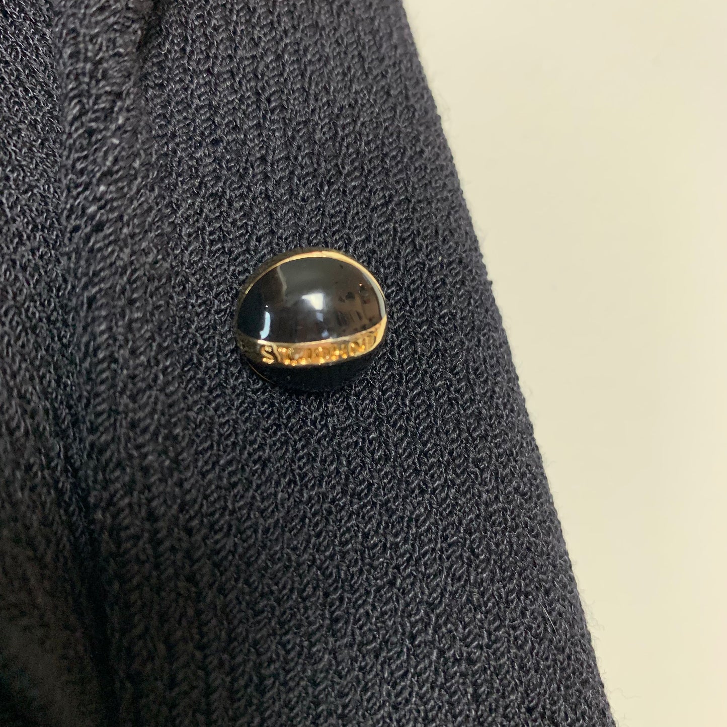 St. John Basics Black Knit Blazer Button Down with Gold Buttons 6