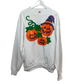 Vintage Halloween Sweatshirt Puff Paint Pumpkins XL