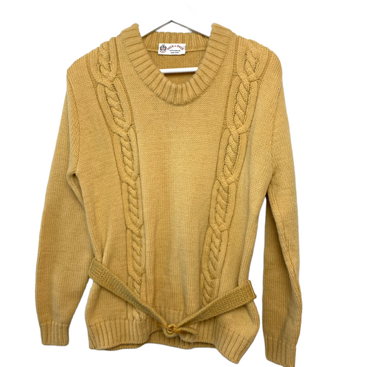 Vintage 60s 70s Peck & Peck New York Chunky Knit Sweater with a Belt