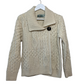 Aran Crafts Irish Merino Wool Cream Chunky Knit Cardigan Small