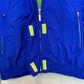 Vintage 90s Liz Claiborne Lizwear Blue and Neon Green Windbreaker Jacket Athletic Petite Small