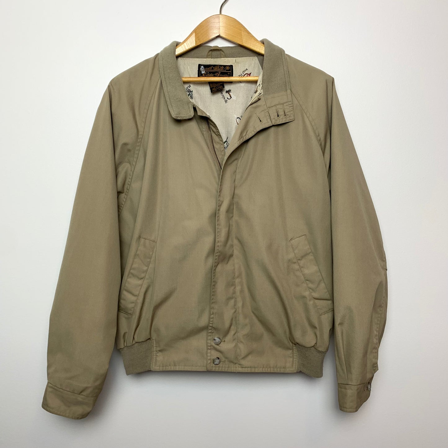 Vintage Eddie Bauer Bomber Jacket Tan Medium