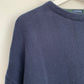 90s Chaps Ralph Lauren Collab Chunk Knit Grandpa Sweater Size Xl Navy Blue Cotton