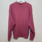 Vintage 90s Nowell's Chunky Knit Sweater Pink Large Made in the USA