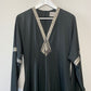 1970s Vanity Fair Black Kaftan Dress Maxi Made in the USA Small Caftan