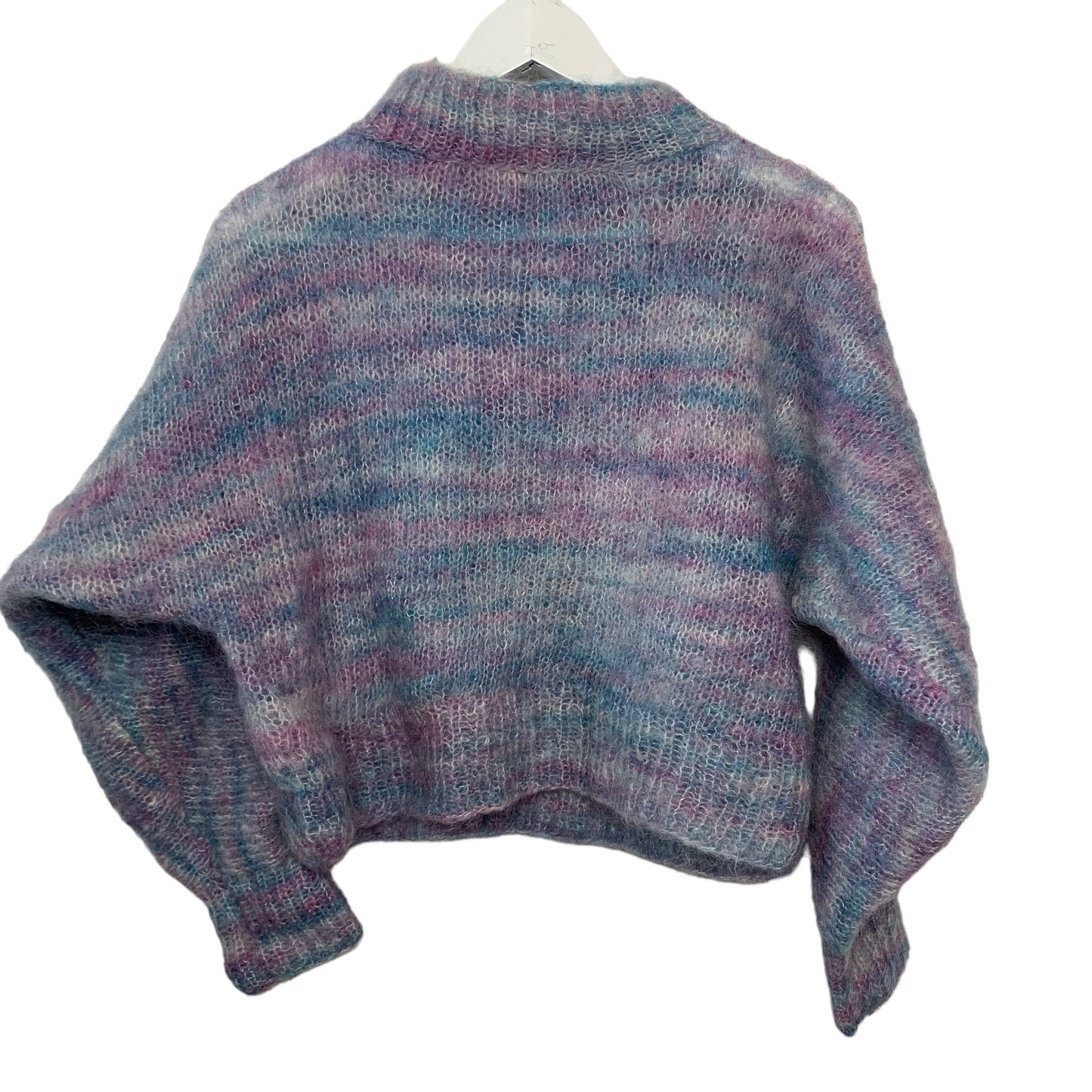 Vintage Hand knit Space Dyed Cropped Mock Neck Sweater Small