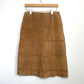 Vintage Suede Leather Midi Skirt Size 4