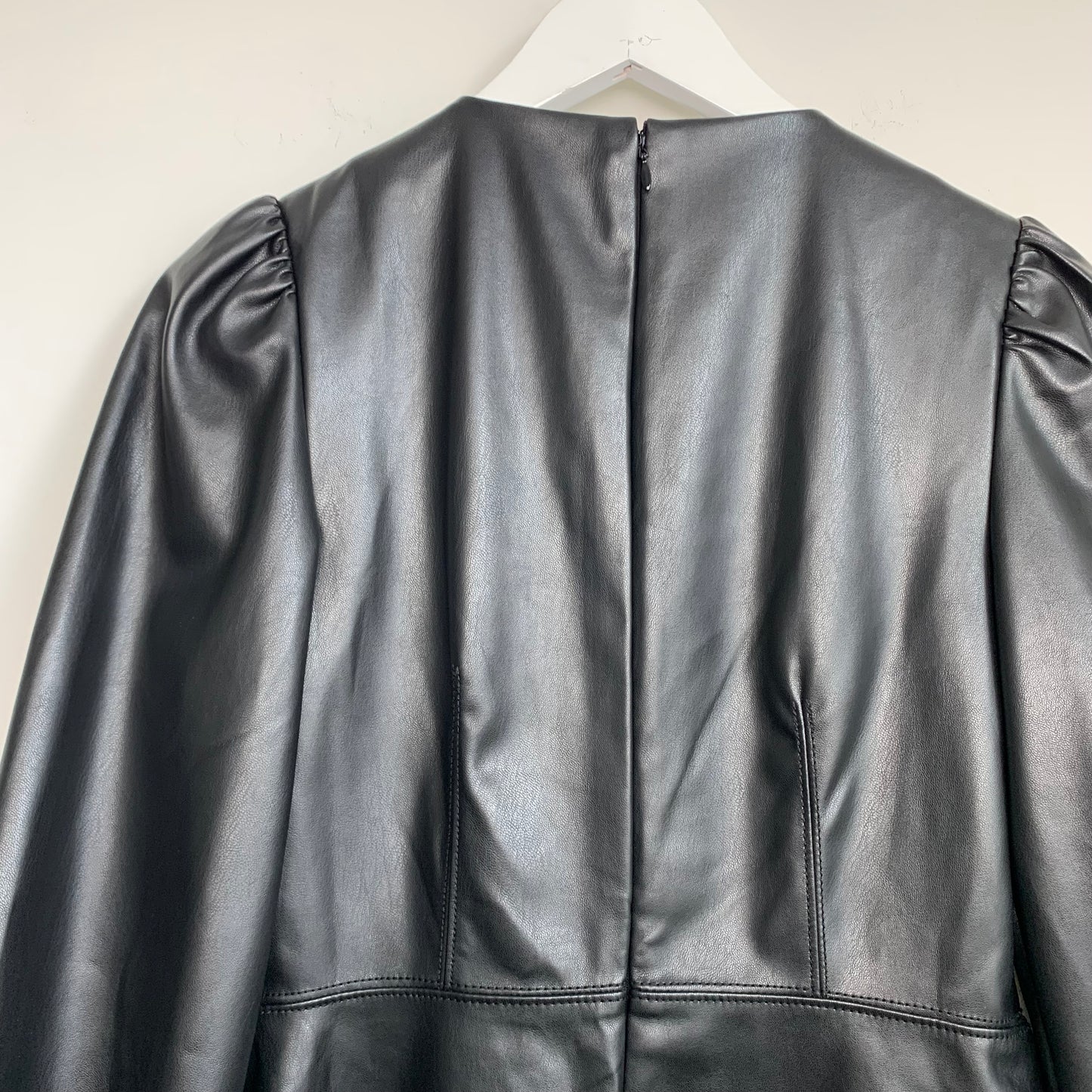 Ann Taylor Black Faux Leather Dress Size 2 Petite