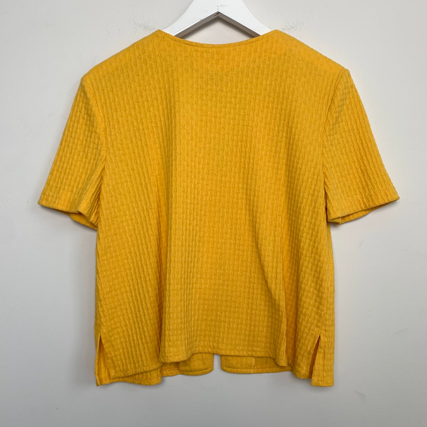 90s R&K Originals Yellow Cropped Blouse Shell button Down 10