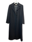 Vintage 80s Albert Nipon Long Coat Black Cashmere Wool 8 Petite